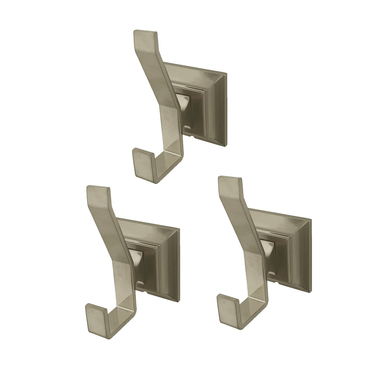Monarch BAHK6127SN 3-Piece Robe Hook, Brushed Nickel