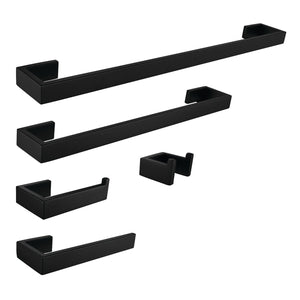 Lasdun BAHK6412478MB 5-Piece Bathroom Hardware Set, Matte Black