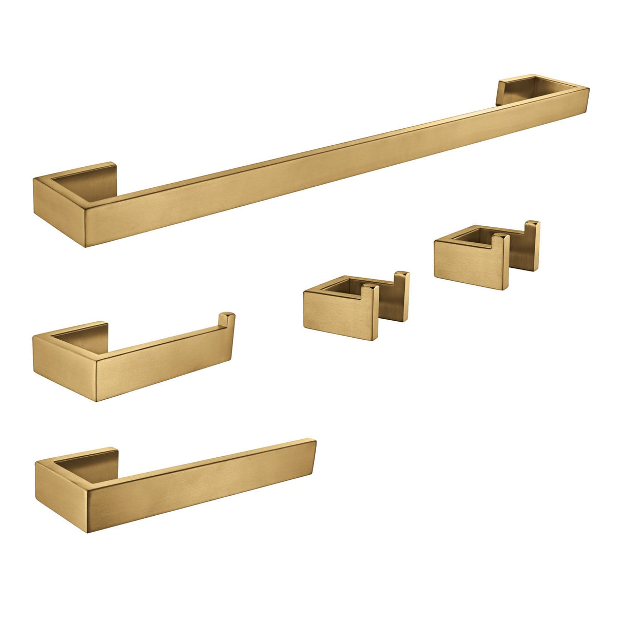 Lasdun BAHK6424778BB 5-Piece Bathroom Hardware Set, Brushed Brass