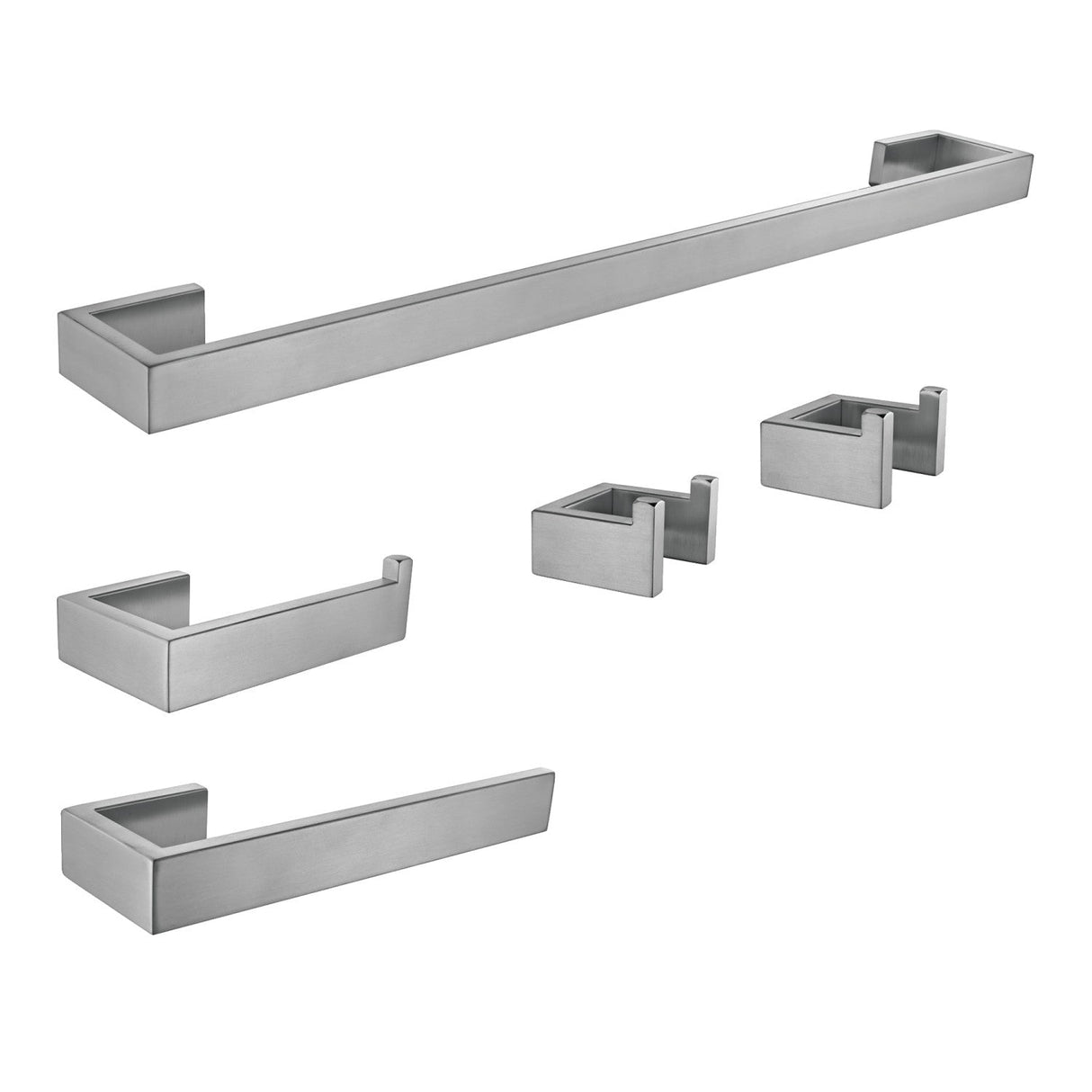 Lasdun BAHK6424778BN 5-Piece Bathroom Hardware Set, Brushed Nickel