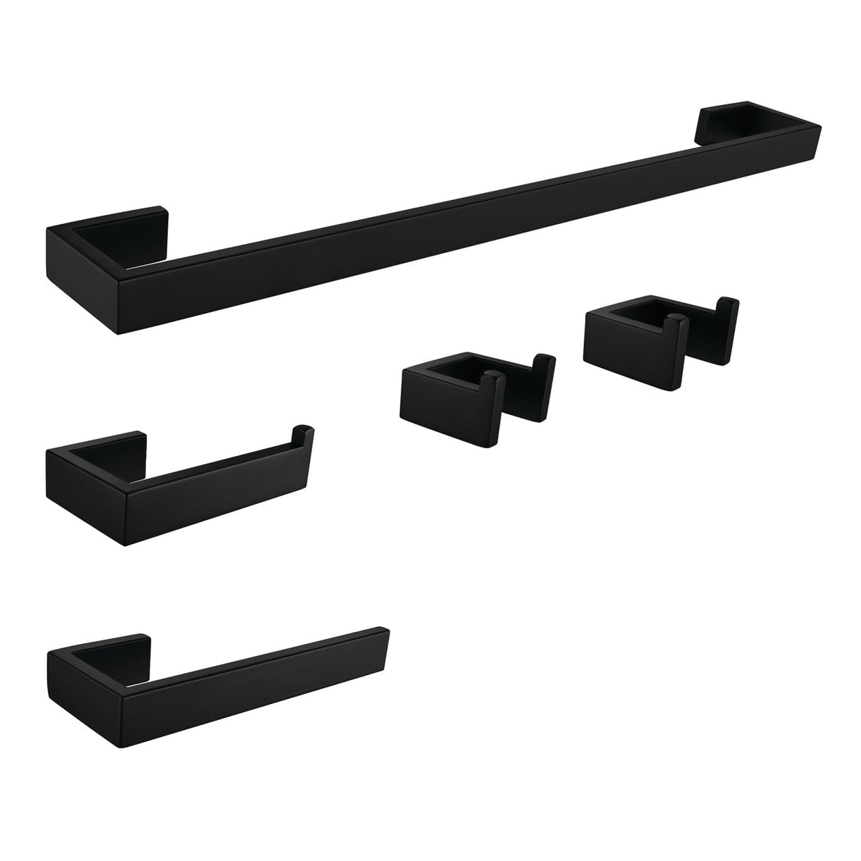 Lasdun BAHK6424778MB 5-Piece Bathroom Hardware Set, Matte Black