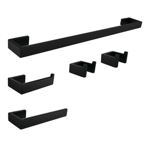 Lasdun BAHK6424778MB 5-Piece Bathroom Hardware Set, Matte Black