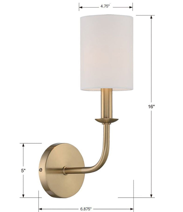 Bailey 1 Light Aged Brass Sconce BAI-A2101-AG