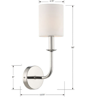 Bailey 1 Light Polished Nickel Sconce BAI-A2101-PN