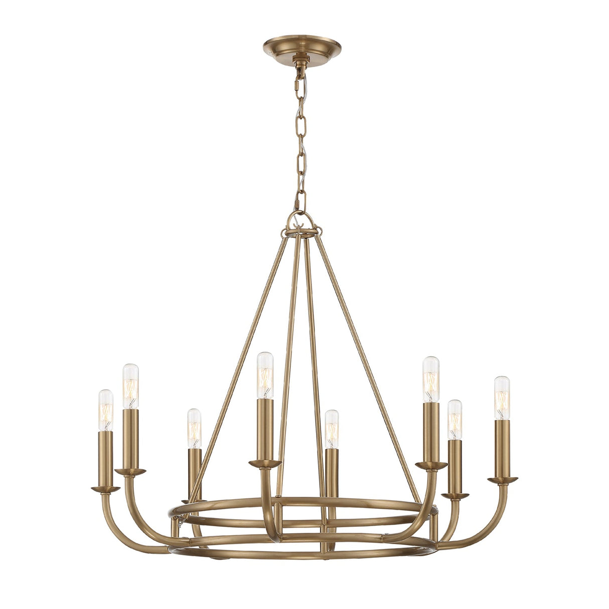 Bailey 8 Light Aged Brass Chandelier BAI-A2108-AG