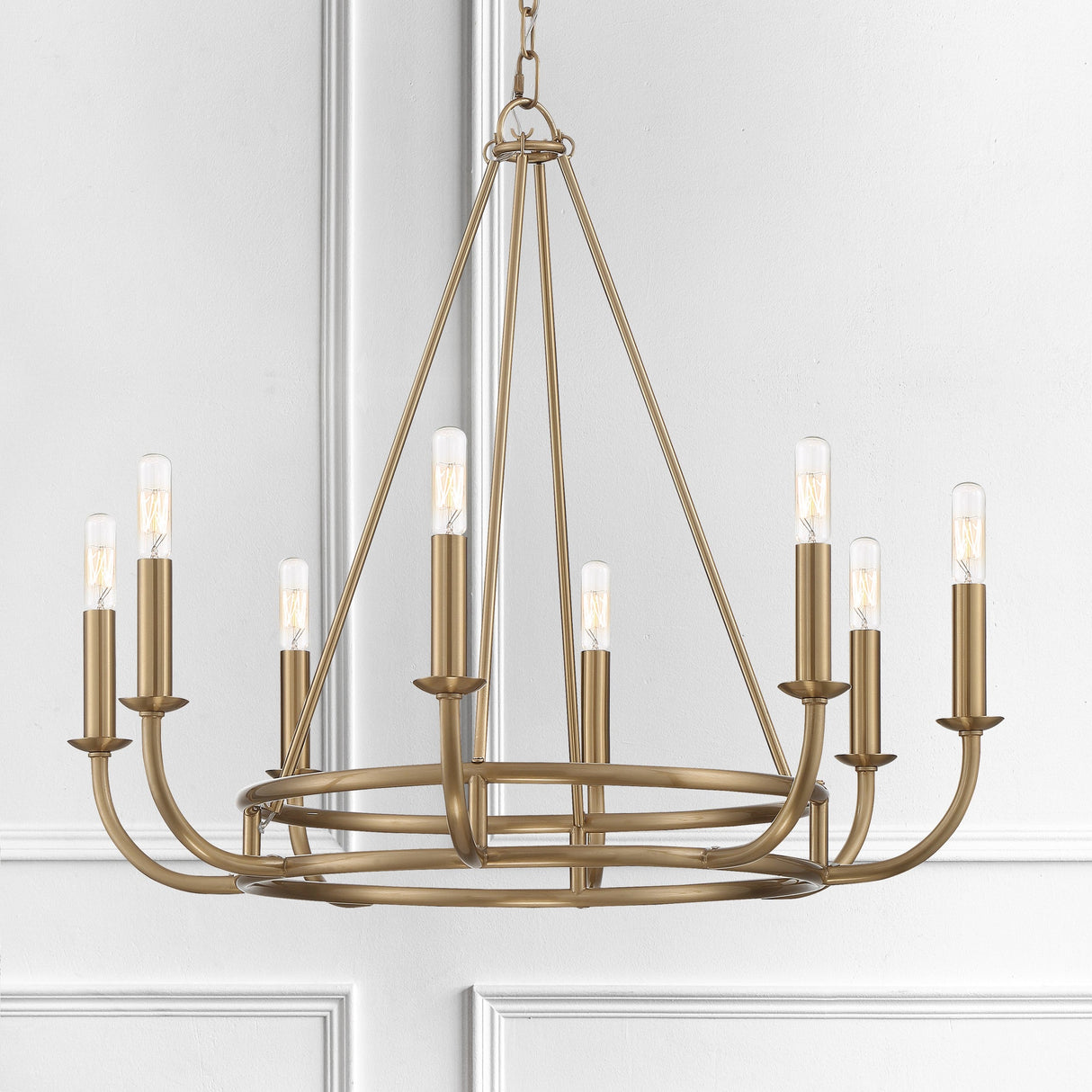 Bailey 8 Light Aged Brass Chandelier BAI-A2108-AG