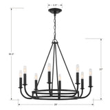 Bailey 8 Light Aged Brass Chandelier BAI-A2108-AG