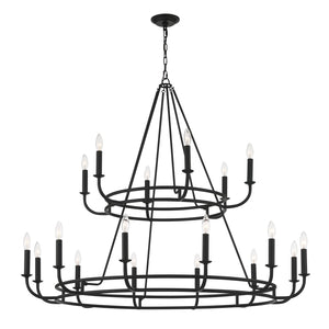 Bailey 18 Light Matte Black Chandelier BAI-A2109-MK