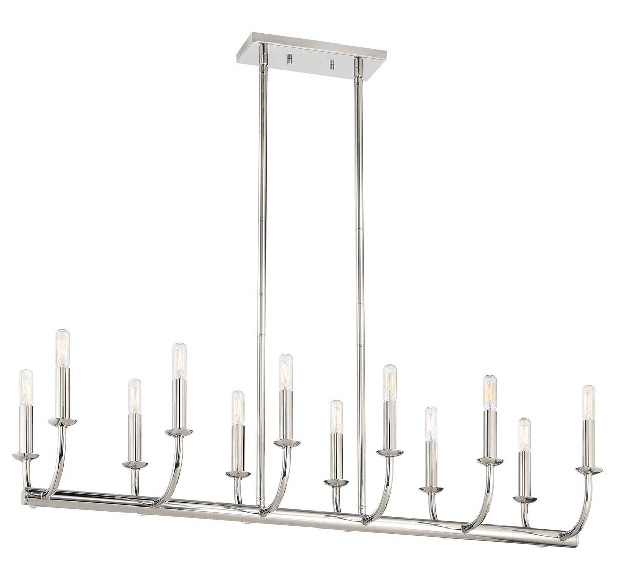 Bailey 12 Light Polished Nickel Chandelier BAI-A2112-PN