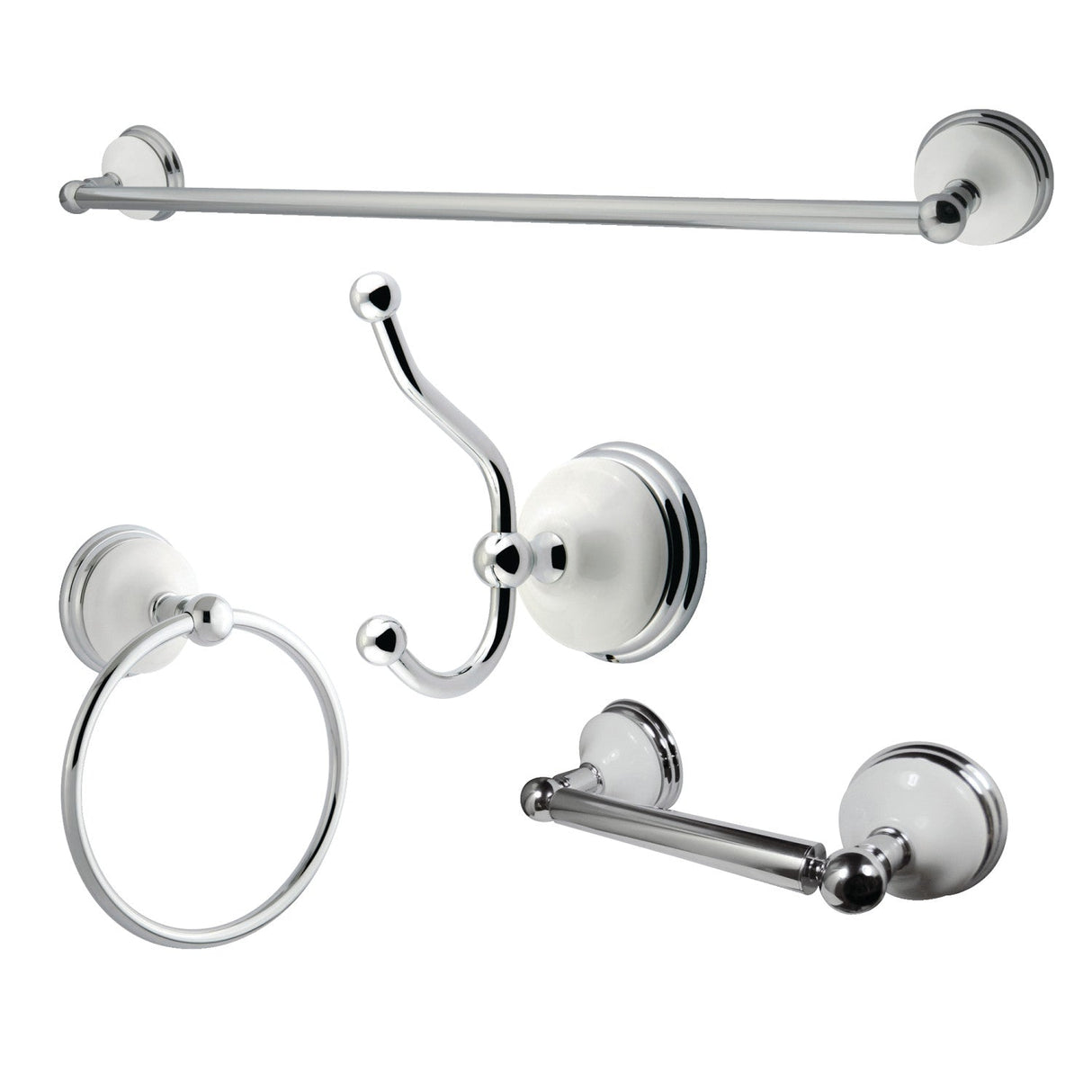 Victorian BAK1111478C 4-Piece Bathroom Hardware Set, Polished Chrome