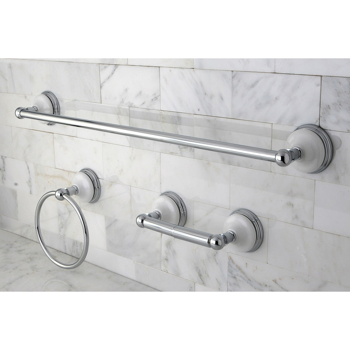 Victorian BAK111148C 3-Piece Bathroom Hardware Set, Polished Chrome