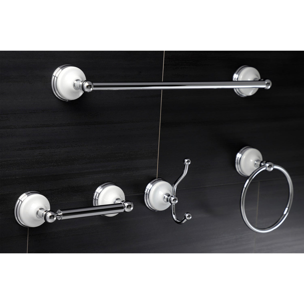 Victorian BAK1112478C 4-Piece Bathroom Hardware Set, Polished Chrome