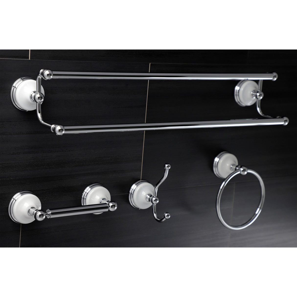 Victorian BAK1113478C 4-Piece Bathroom Hardware Set, Polished Chrome
