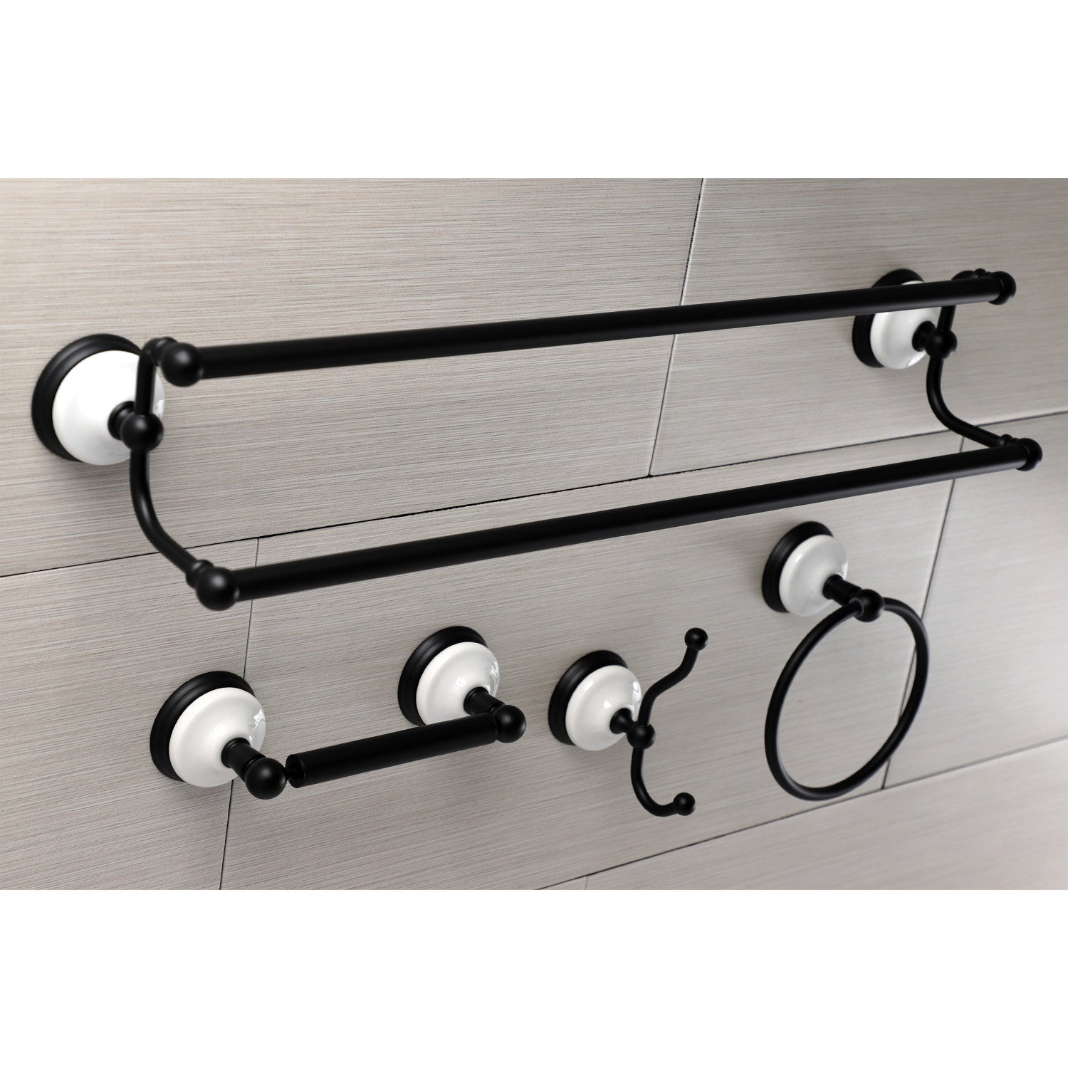 Kingston Brass Victorian BAK1113478MB Dual Towel Bar - Thumbnail 4