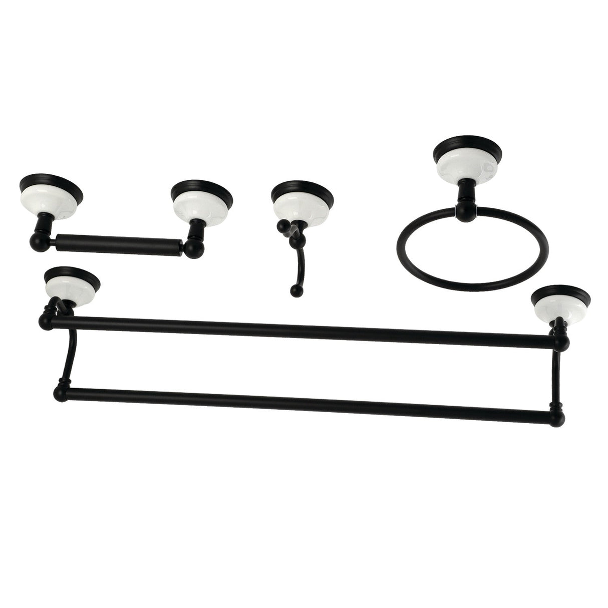 Victorian BAK1113478MB 4-Piece Bathroom Hardware Set, Matte Black