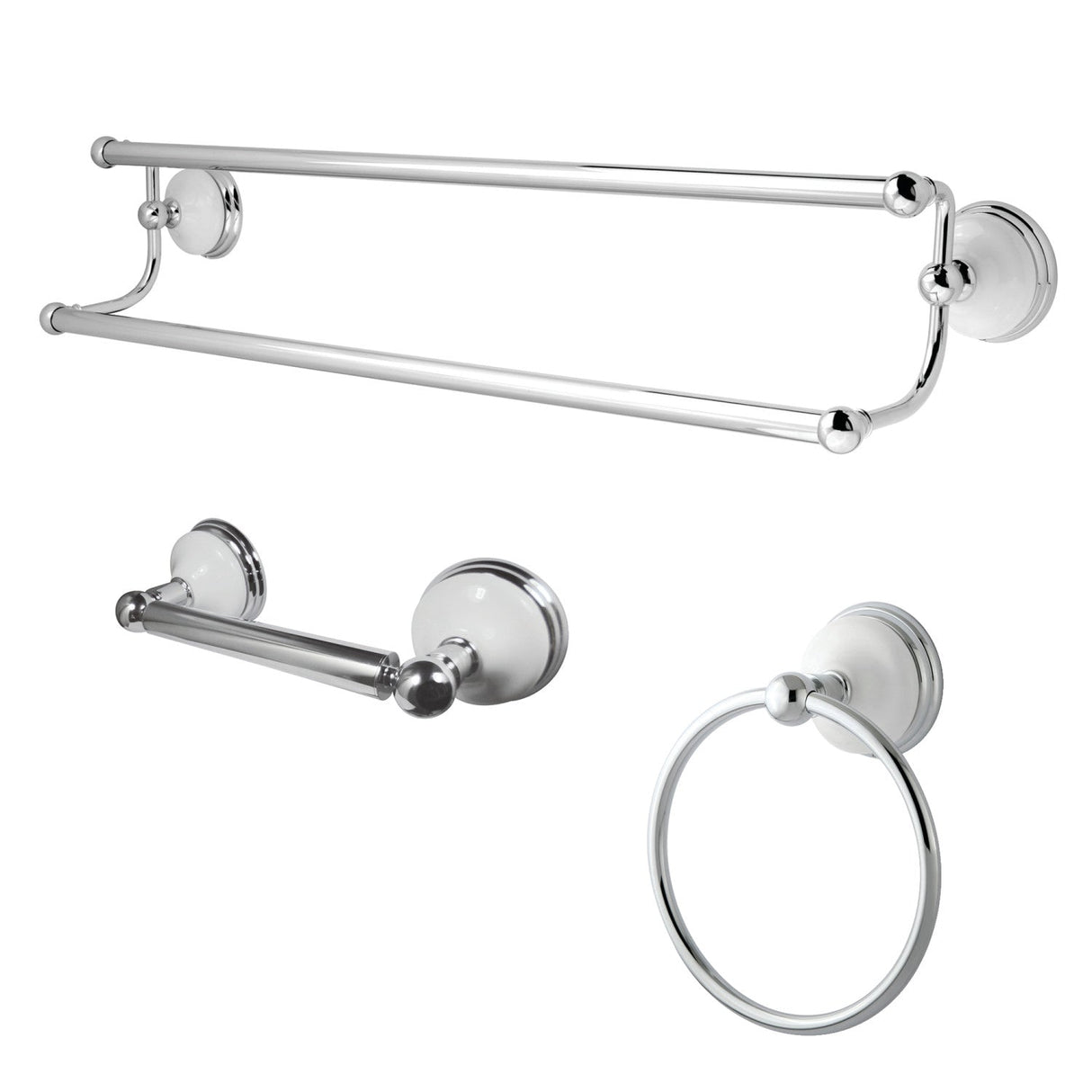 Victorian BAK111348C 3-Piece Bathroom Hardware Set, Polished Chrome