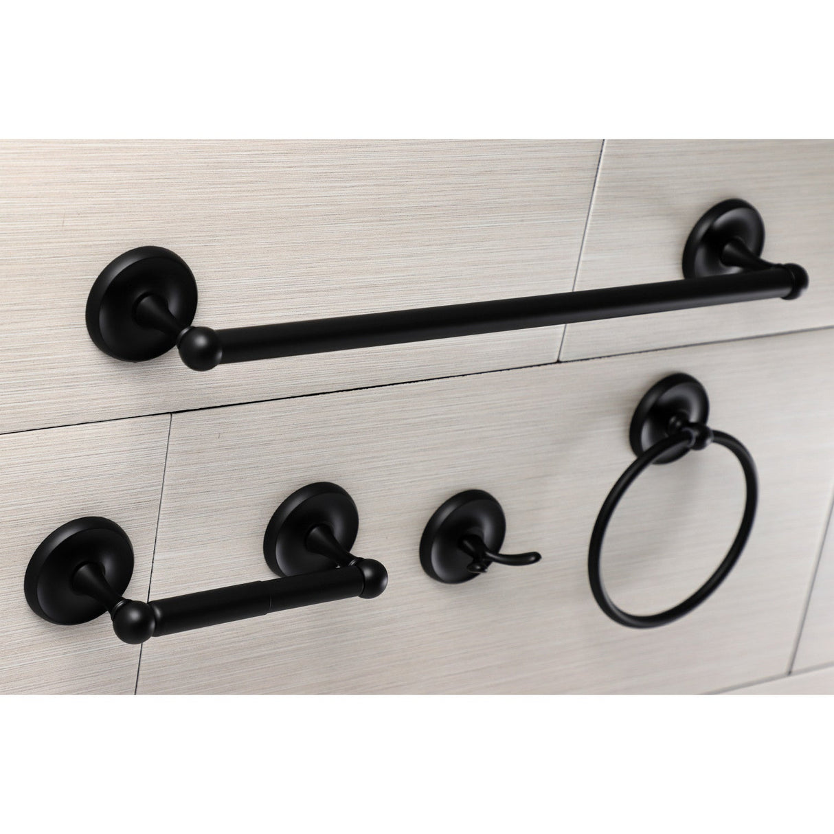 Victorian BAK312478MB 4-Piece Bathroom Hardware Set, Matte Black