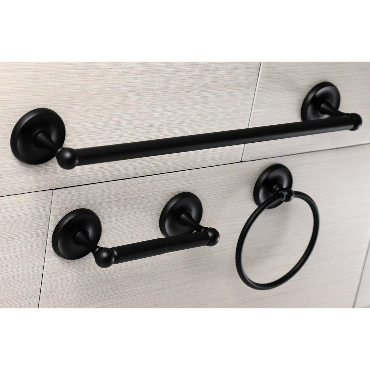 Victorian BAK31248MB 3-Piece Bathroom Hardware Set, Matte Black