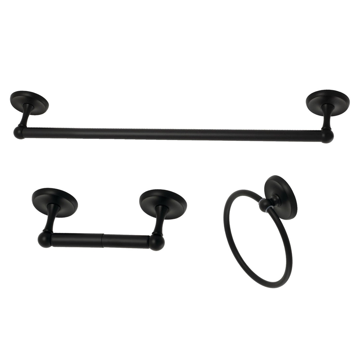 Victorian BAK31248MB 3-Piece Bathroom Hardware Set, Matte Black