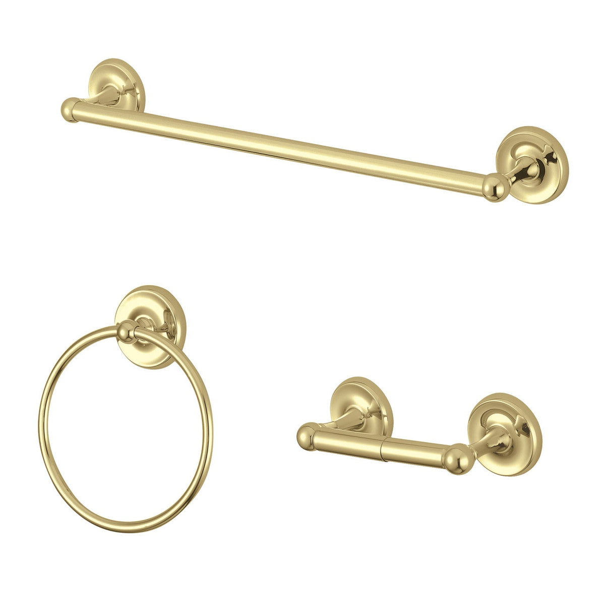 Victorian BAK31248PB 3-Piece Bathroom Hardware Set, Polished Brass