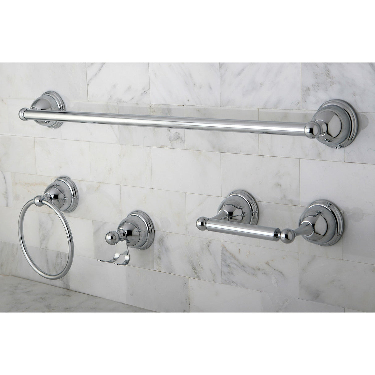 Restoration BAK3961478C 4-Piece Bathroom Hardware Set, Polished Chrome