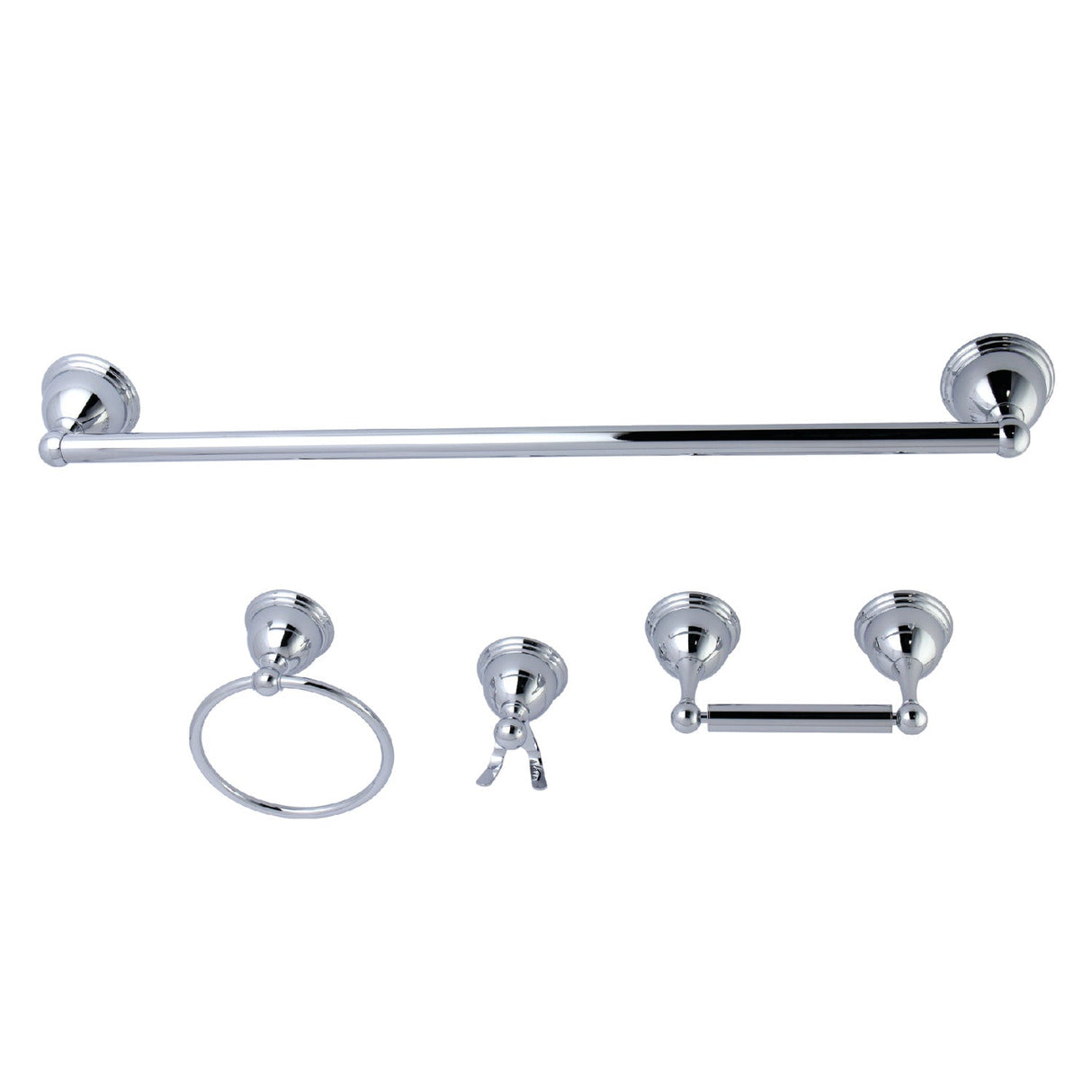 Restoration BAK3961478C 4-Piece Bathroom Hardware Set, Polished Chrome