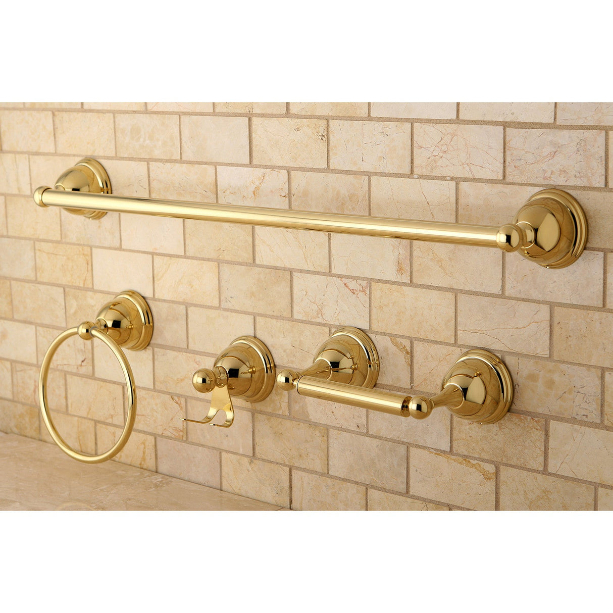 Restoration BAK3961478PB 4-Piece Bathroom Hardware Set, Polished Brass