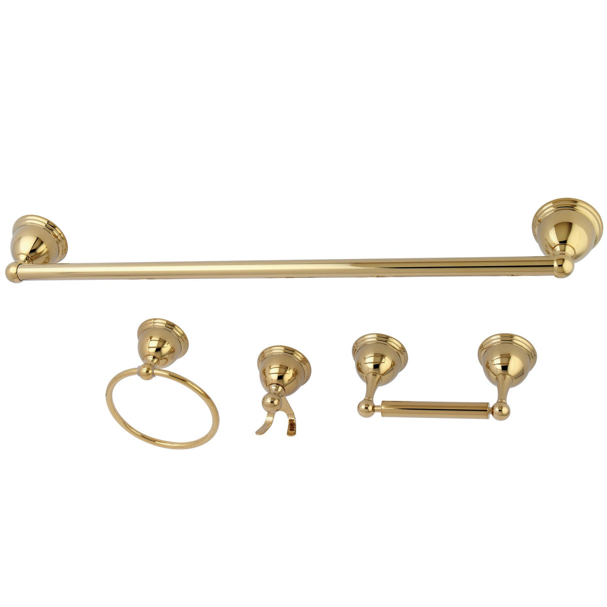 Restoration BAK3961478PB 4-Piece Bathroom Hardware Set, Polished Brass
