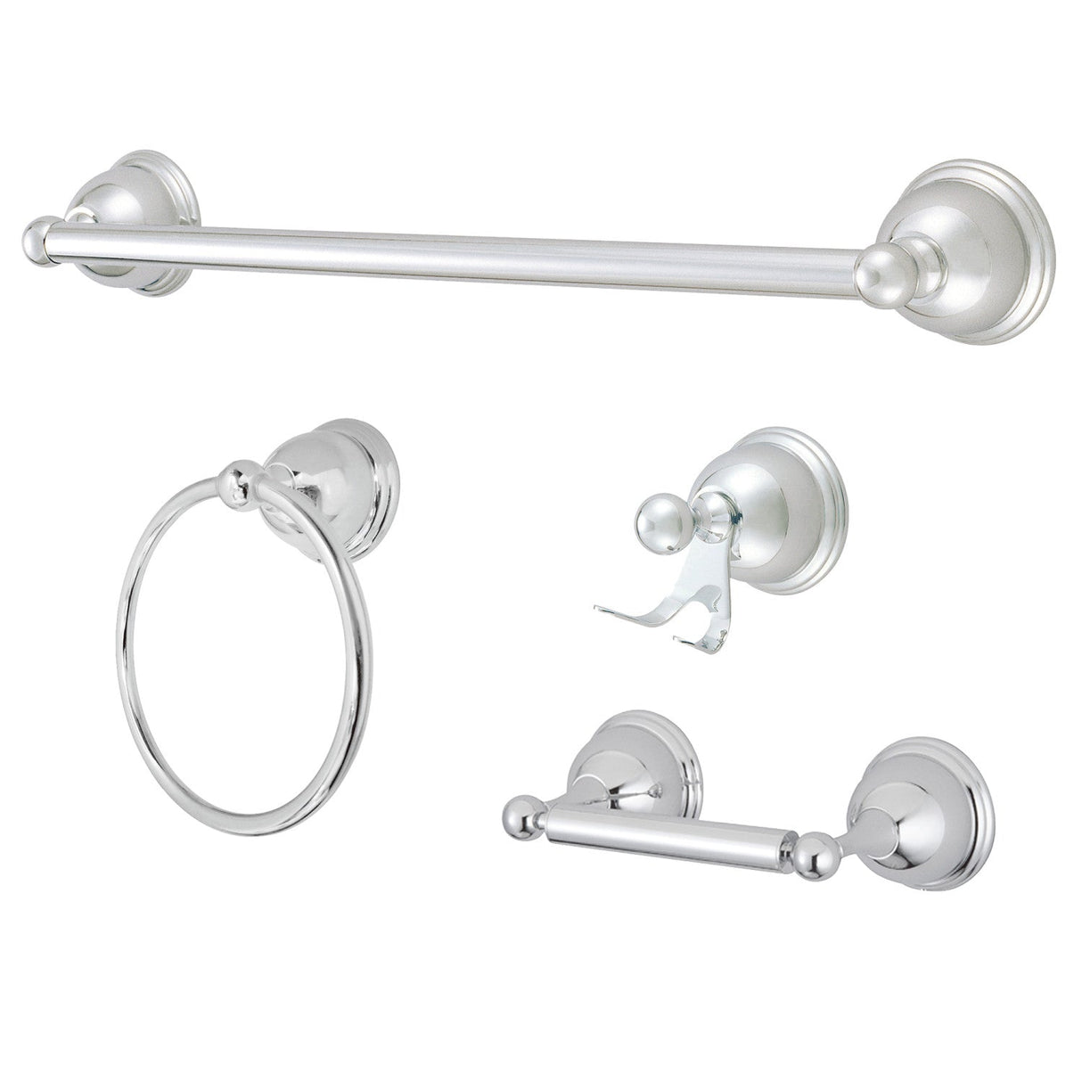 Restoration BAK3962478C 4-Piece Bathroom Hardware Set, Polished Chrome