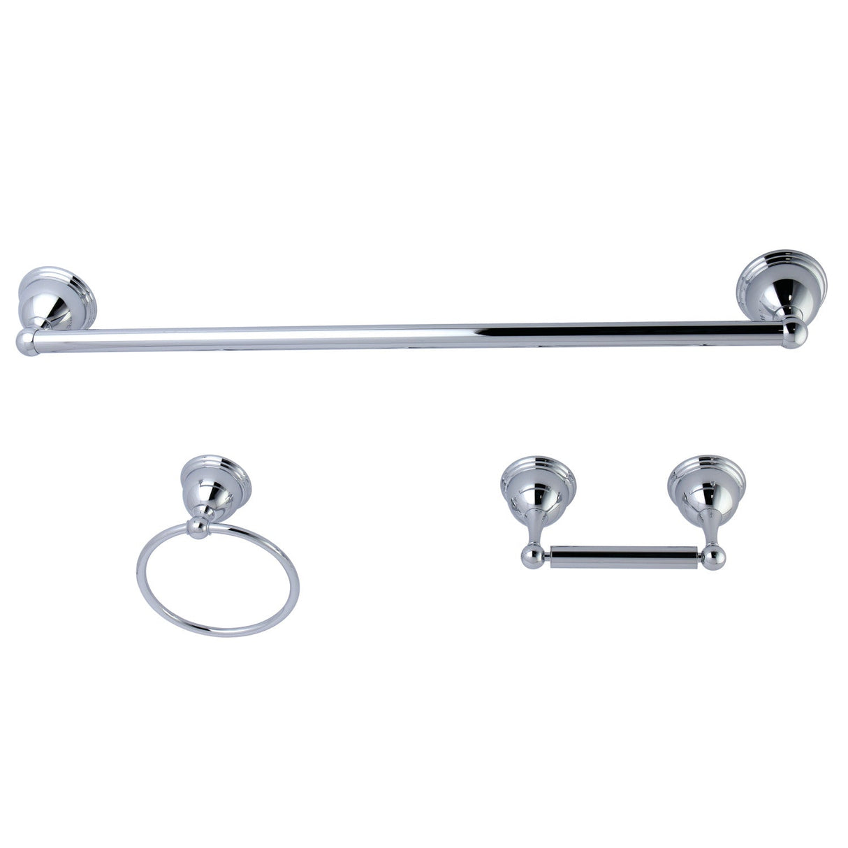 Restoration BAK396248C 3-Piece Bathroom Hardware Set, Polished Chrome
