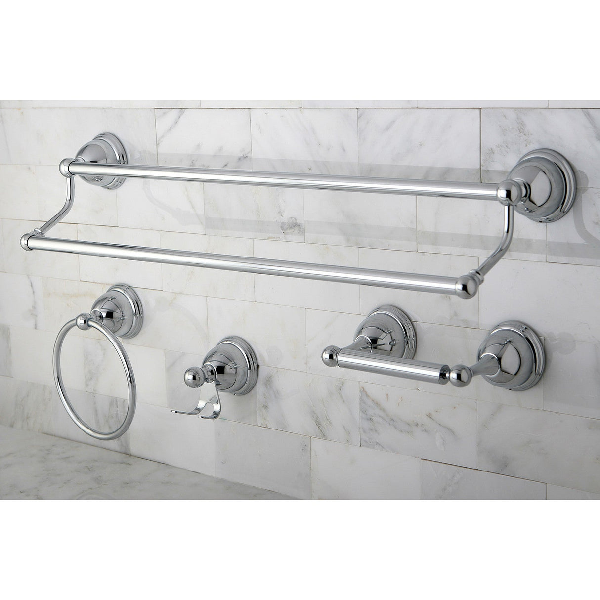Restoration BAK3963478C 4-Piece Bathroom Hardware Set, Polished Chrome