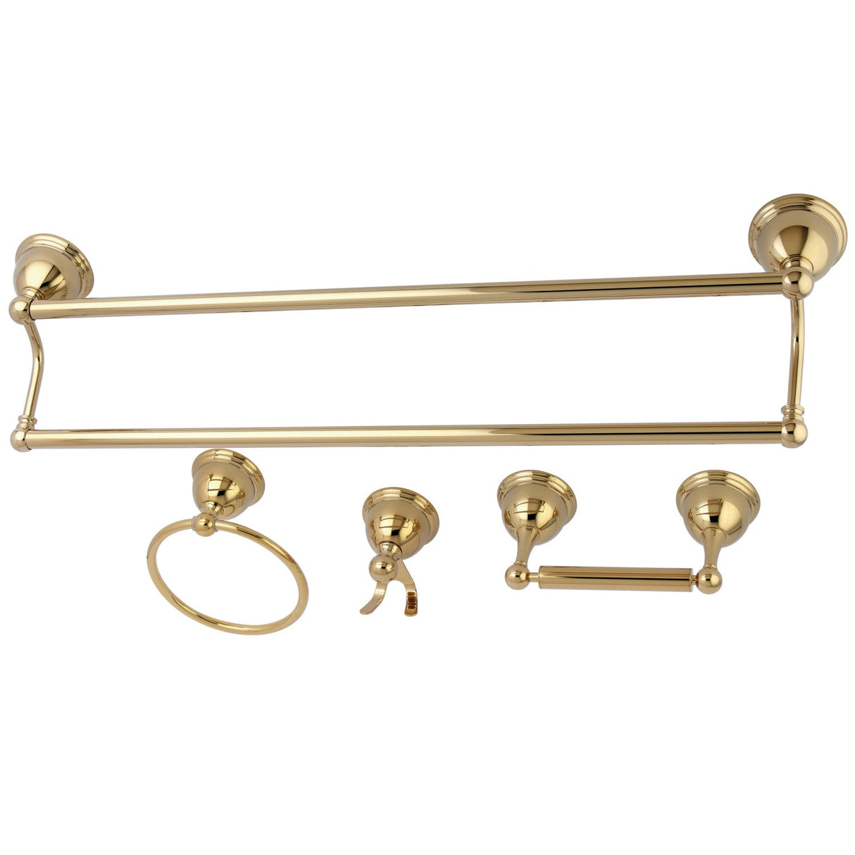 Restoration BAK3963478PB 4-Piece Bathroom Hardware Set, Polished Brass