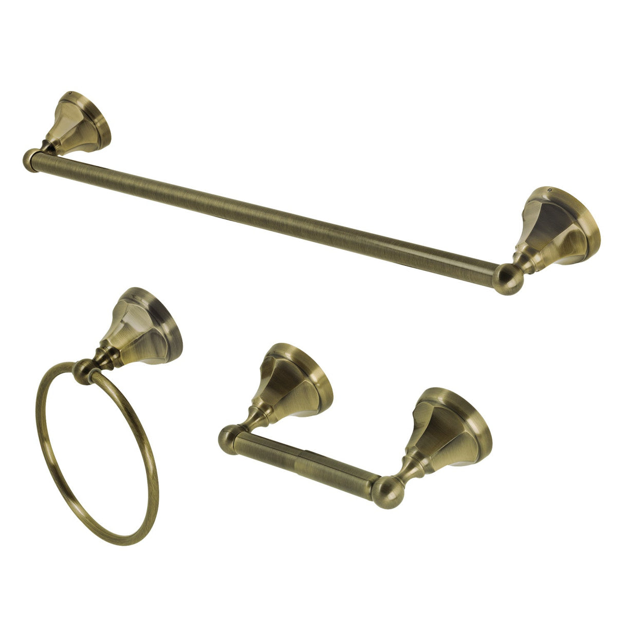 Metropolitan BAK4181148AB 3-Piece Bathroom Hardware Set, Antique Brass