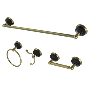 Water Onyx BAK9111478AB 4-Piece Bathroom Hardware Set, Antique Brass