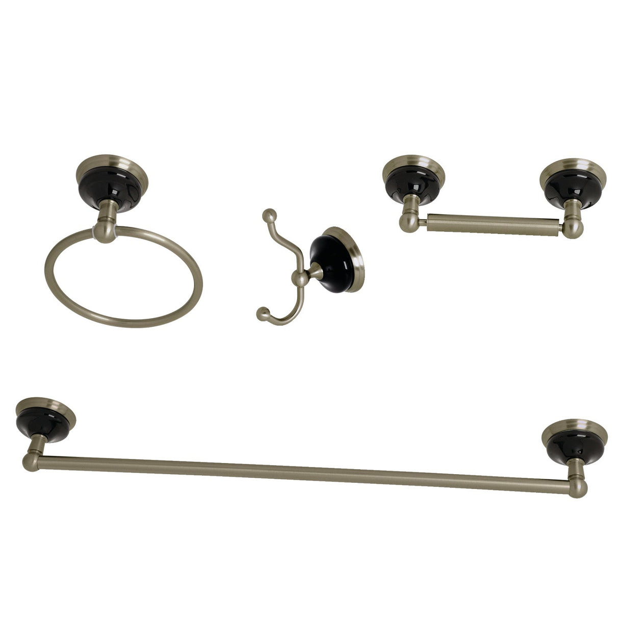 Water Onyx BAK9111478BN 4-Piece Bathroom Hardware Set, Brushed Nickel