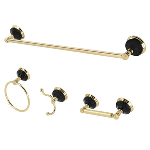 Water Onyx BAK9111478PB 4-Piece Bathroom Hardware Set, Polished Brass