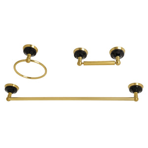 Water Onyx BAK911148BB 3-Piece Bathroom Hardware Set, Brushed Brass