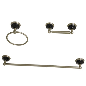 Water Onyx BAK911148BN 3-Piece Bathroom Hardware Set, Brushed Nickel