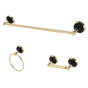 Water Onyx BAK911148PB 3-Piece Bathroom Hardware Set, Polished Brass