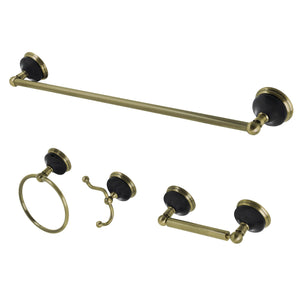 Water Onyx BAK9112478AB 4-Piece Bathroom Hardware Set, Antique Brass