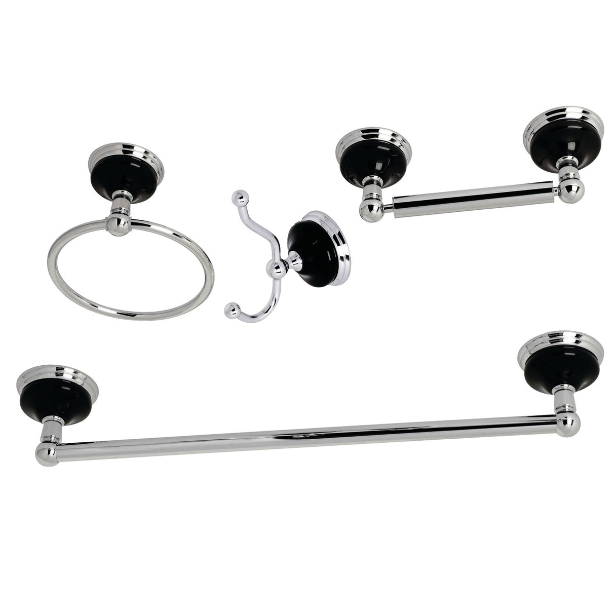 Water Onyx BAK9112478C 4-Piece Bathroom Hardware Set, Polished Chrome