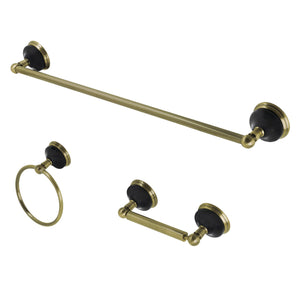 Water Onyx BAK911248AB 3-Piece Bathroom Hardware Set, Antique Brass
