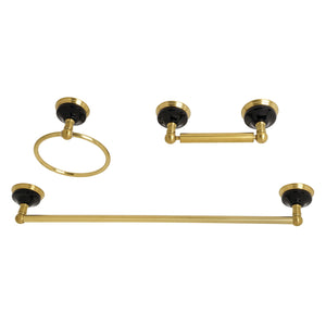 Water Onyx BAK911248BB 3-Piece Bathroom Hardware Set, Brushed Brass