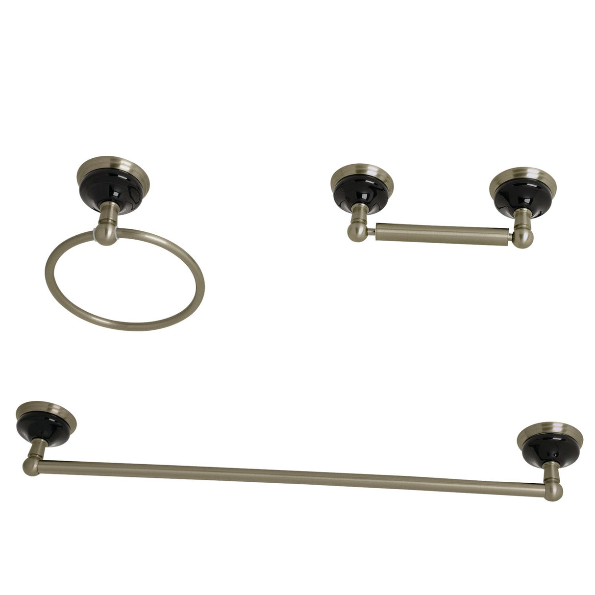 Water Onyx BAK911248BN 3-Piece Bathroom Hardware Set, Brushed Nickel