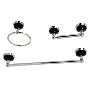 Water Onyx BAK911248C 3-Piece Bathroom Hardware Set, Polished Chrome