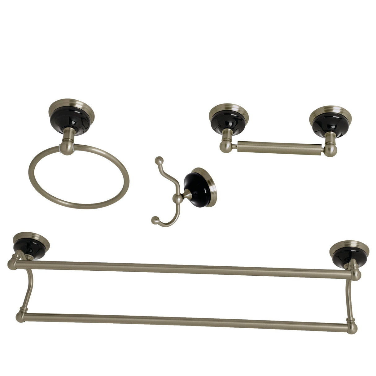 Water Onyx BAK9113478BN 4-Piece Bathroom Hardware Set, Brushed Nickel