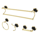 Water Onyx BAK9113478PB 4-Piece Bathroom Hardware Set, Polished Brass