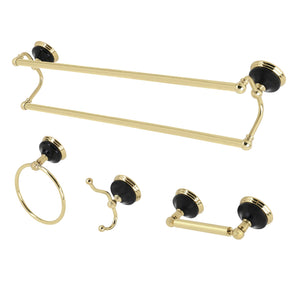 Water Onyx BAK9113478PB 4-Piece Bathroom Hardware Set, Polished Brass