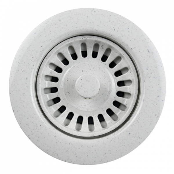 Hamat - BAS-2001 GWH - 3 1/2"  Speckled Granite White Basket Strainer