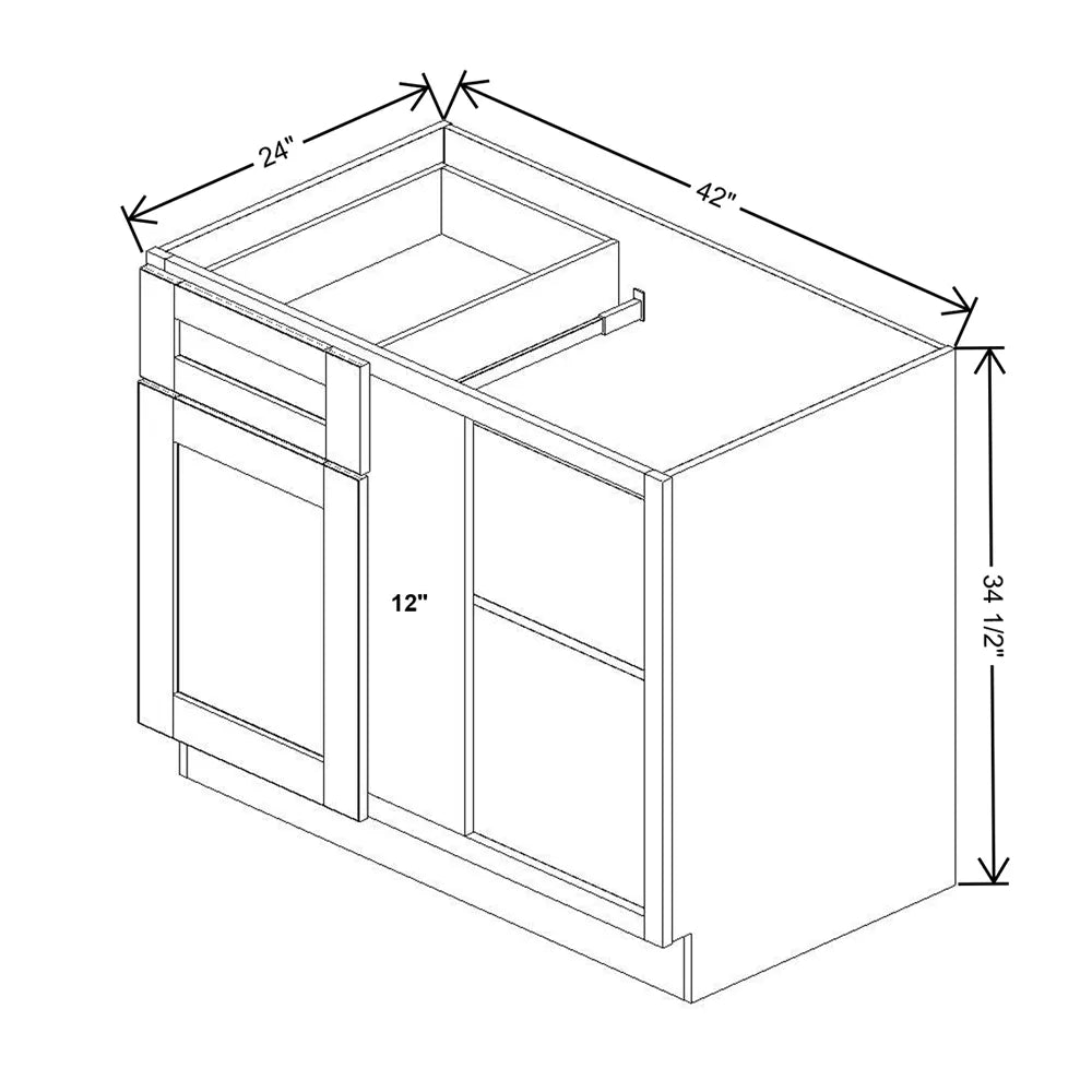 Mahogany 42" Base Cabinet with 2 Drawers and 2 Doors - J&K Cabinetry